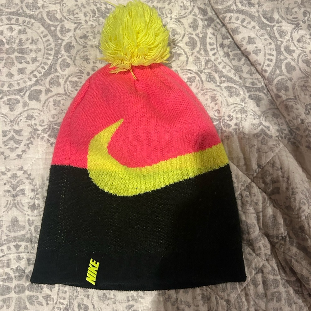 Nike Women’s Beanie - Pink, Yellow, and Black